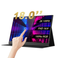 18INCH Touch 2.5K 144Hz Gaming Portable Monitor LCD Gamer Screen PS4 Switch Nintendo Laptop PC Gaming Computer Panel Display