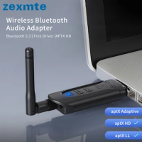 Zexmte Bluetooth 5.3 Audio Adapter USB Bluetooth Transmitter Plug and Play for Windows/MAC/TV/PS4/5 Switch APTX Dongle adaptador