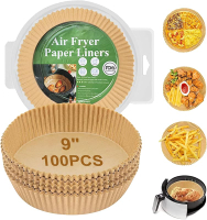 Air Fryer  Paper Liner Rectangular for Ninja 2-Basket Air Fryer Natural Non-stick Parchment Paper Li