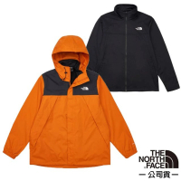 The North Face 男 防水透氣舒適保暖連帽三合一外套/夾克.風雨衣(89B1-RMI 橘色)