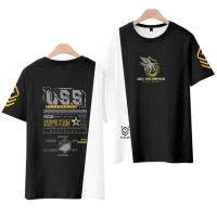 เสื้อยืดอนิเมะใหม่ Azur Lane รุ่น USS Enterprise/USS Benson เสื้อยืดผู้ชายและผู้หญิงแบบหลวม พิมพ์สาม