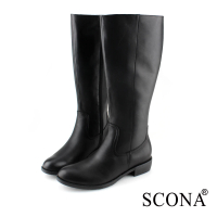 SCONA 蘇格南 全真皮 經典簡約率性長靴(黑色 8784-1)