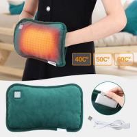 Electric 3 Levels Control Hot Water Bag Soft Winter Hand Warmer Reusable Hot Water Bottle EU Plug Rechargeable Warm Hand Pocket