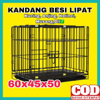 Kandang Kucing Anjing Kelinci Besi Lipat Tebal Ukuran 60x45x50 Anti Karat Kualitas Bagus Kandang Lip