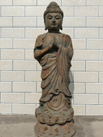 木雕佛像造像擺飾，素皮殼工藝，站釋迦牟尼佛，高100厘米1259