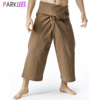 Thai Fisherman Wrap Pants Men Women 2023 Vintage Medieval Pirate Pants Men Medieval Loose Yoga Japanese Samurai Kimono Pantalone