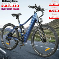 New 750W Mountain Bike Electric Bike Engine, 48V14AH Battery, 26-Inch Tires, Full Suspension System, LED LCD Scree EBIKE