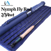 Maximumcatch 2/3/4WT Nymph Fly Fishing Rod IM10/36T Graphite Carbon Fiber 10/11FT Moderate Fast Action Nymph Fly Rod
