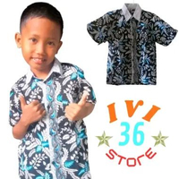 Kemeja Batik Anak Lelaki untuk Sekolah, Santai, dan Bermain - Part 2 Blarak Biru XL