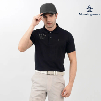 【MUNSINGWEAR 企鵝】男款日本製型態安定親膚素材短袖POLO棉衫-黑,3L