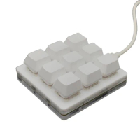 1 PCS 9-Key Mini Mechanical Keypad Select All Copy Paste Custom Shortcut Key One-Key Password Mechanical Osu Game White Plastic