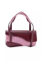 MIU MIU 二手Miu Miu皮革飾邊網眼手提包