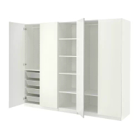 PAX/FORSAND 衣櫃/衣櫥, 白色/白色, 250x60x201 公分