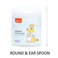 Sakumini Cotton Swabs Bud Pembersih Korek Kuping Hidung Bayi Round & Ear Spoon