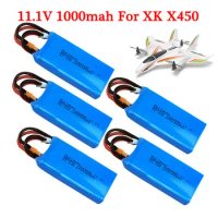 11.1v 1000mAh Lipo Battery for Wltoys XK X450 FPV RC Drone RC Airplane Spare Parts 3S Rechargeable Battery and charger XT30 plug
