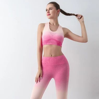 Louisa Sport Set Ombre Sport Bra + Legging Booty Crunch / Setelan Sport Bra + Celana Legging Panjang
