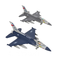 【888ezgo】超合金F16戰鬥機模型（有音效+回力功能+附展示架）