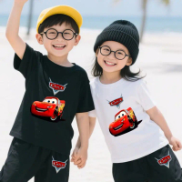 Setelan Baju Anak Unisex Kaos & Celana Jogger Fashion Usia 5-15 Tahun - Motif CARS MCQUEEN