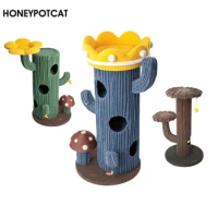 Cactus Cat Climbing Frame, Litter Cat Tree, Big Tree House, Tree Hole Cat Toy, Four Layers Trees, Mainland from China