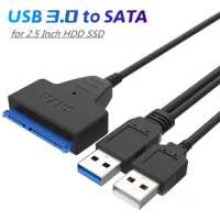 SATA to USB 3.0 / 2.0 Cable for 2.5 Inch External HDD SSD Hard Drive SATA 3 22 Pin Adapter Converter USB 3.0 to Sata III Cord