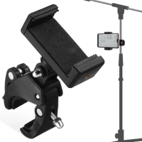 Mic Stand Phone Holder Adjustable Phone Holder Microphones Stand Phone Clip 180° Rotation Adjustable Music Stand Phone Holder