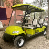 CE Approved Electric Sightseeing Scooter 4 Wheel Golf Car Vehicle Electric Golf Cart 2 4 6 Seat With Rain Cover