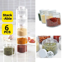 6 Pcs/Set Spice Jar Pepper Shaker Box Spice Tower Herb & Spice Tools tin perasa telus dapur rak boto