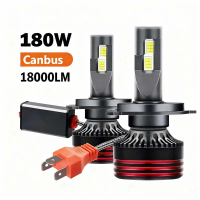2PCS High quality 180W 18000LM CSP 3570 chip Car Headlight H1 H4 H7 H11 Canbus Bulbs HB3 HB4 HIR2 90
