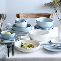 北歐風格碗碟套裝家用輕奢陶瓷碗盤組合現代簡約高檔餐具盤子菜盤