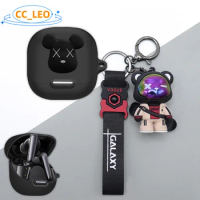 For Anker Soundcore Liberty 4 NC Case Silicone Soft Case Soundcore Liberty 4 NC Protective Cover Cute Bear Keychain Pendant
