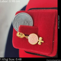 Emas 916,Loket Pdr Lolipop 0.98cm Design:6594<X0D3P>916AA(M9)-Size: 0.48cm