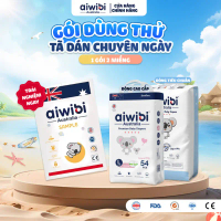 [Gói Dùng Thử] Tã/Bỉm Dán Dòng Cao Cấp & Tiêu Chuẩn Aiwibi 2 Miếng/Gói - NB/S/M/L/XL