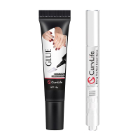 Curvlife 10g Semi Solid Nail Glue Gel with 5ml Nail Glue Remover Pen No Need for Uv Light Gel Glue f