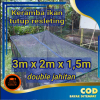 K3215 Jaring keramba ikan tutup 3x2x1,5 double jahitan siap pakai