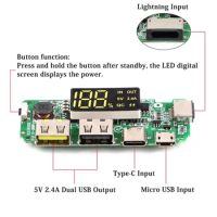 Lithium Battery Charger Board LED Dual USB 5V 2.1A 1A 2.4A Micro USB Mobile Power Bank 18650 Charging Module