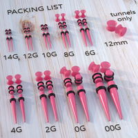 50pcs EAR Gauge stretching KIT 14G-00G | EAR stretching Kit tapers plugs tunnels set piercing Jewelr