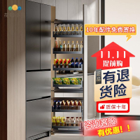 高櫃 側拉籃冰箱旁側邊夾縫零食櫃 窄縫拉籃廚房櫥櫃 收納櫃 抽屜式[PP0503022]