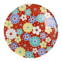 日本製 九谷燒 緣起豆皿-梅菊模樣 9.5cm 青郊窯 小皿 點心盤 飾盤 禮物＊夏日微風＊