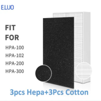 3pcs Hepa+ 3Pcs Air activated carbon cotton Set Purifier Filter For Honeywell HRF-R1 HPA-100/102/200/300 filter