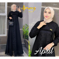 【NEW】 GAMIS BRUKAT APRIL GAMIS HITAM CASUAL UKURAN L XL XXL 3L 5L