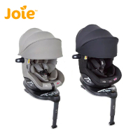 [送費雪小海馬+BABY汽車貼紙] 【Joie】 i-Spin360 Canopy 汽座0-4歲頂篷款 (灰/黑)#黑-黑