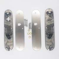 Custom Made Koi Fish Titanium Alloy Scales Handle Without Corkscrew Cut-out for 91mm Victorinox Swiss Army Knife