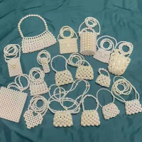 Pearl Bag Pack Female Online Influencer Small Bag Crossbody Bag All-Match Mini Retro Hand-Woven Ins 