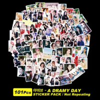 101PCS/Set KPOP IVE Stickers A DREAMY DAY Refrigerator Car Helmet DIY Notebook Skate HD Thicken Stickers Fans Collection Gift