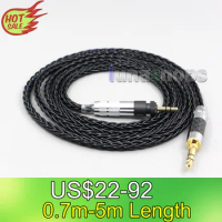 LN006584 4.4mm XLR 8 Core Silver Plated Black Earphone Cable For Shure SRH840 SRH940 SRH440 SRH750DJ Philips SHP9000