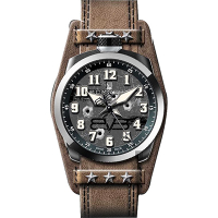 BOMBERG 炸彈錶 BOLT-68 復古飛行錶-灰x咖啡/45mm