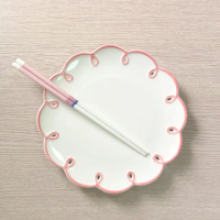 【渥思】復古波浪浮雕餐盤-粉紅(水果盤.點心盤.蛋糕盤.22.5cm)