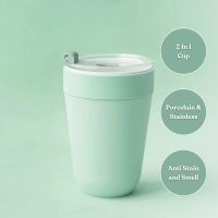 SWANZ Nest Cup 450ml - Vacuum Insulated Ceramic Thermal Mug, Coffee and Tea Stainless Steel Tumbler 