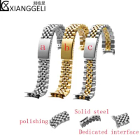 Watch accessories 20mm five beads stainless steel waterproof watch belt For Rolex men and women one-piece buckle sports strap