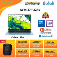 Acer Aspire Lite AL14-37P-32AV Blue Core 3 N355 Win11 OHS